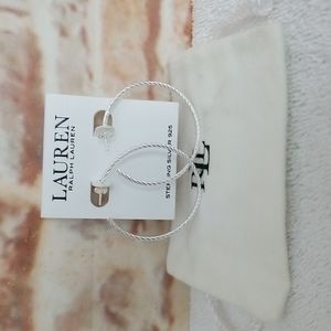 New Ralph Lauren Sterling Silver Hoop Earrings